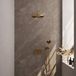 Brauer Gold Edition Thermostatische Doucheset Inbouw - Hoofddouche 30 cm - Gebogen Wandarm - Met Drukknoppen - Handdouche 3 Standen - Doucheslang