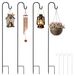Set de 4 crochets de berger réglables - 100 cm de haut - Décoration de jardin et supports de lampe