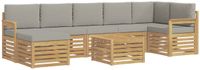 vidaXL Buiten bankenset 7 st Wit en Lichtgrijs Polyester