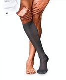 FALKE No. 10 Pure Fil d´Écosse kniekousen heren grijs - maat 43-44