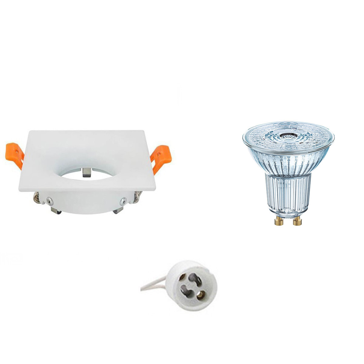 Osram - LED Spot Set - Parathom PAR16 930 36D - GU10 Fitting - Dimbaar - Inbouw Vierkant - Mat Wit - 3.7W - Warm Wit 3000K - 85mm