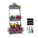 Relaxdays Verticale plantenbak van hout, 140 x 60 x 50 cm (h x b x d), verhoogd bloembed, 3 kisten, stapelbed voor balkon, terras, vlies en accessoires, grijs