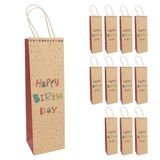 Idena 30397-12 - Happy Birthday fleszakjes, 12 stuks, cadeauzakjes in de maat 12 x 10 x 39 cm, papieren zakjes voor verjaardagen