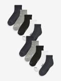 Next - Heren - Set van 10 paar halfhoge sneakersokken met demping - Zwart