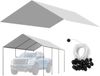 VEVOR Carport Vervangend Dak, 3,04 X 6 M, Garage Tent Tarp, Uv-Bestendige Carport Cover, Zware Carport Cover Met Ballennetten, Grijs, Frame Niet Inbegrepen