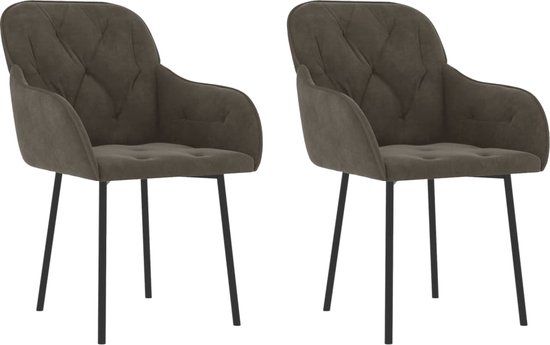 vidaXL Eetkamerstoelen 2 stuks fluweel donkergrijs