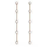 Swarovski Constella Oorhangers, Ronde slijpvorm, Wit, Roségoudkleurige toplaag