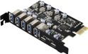 Renkforce RF-6613198 5 + 2 poorten USB 3.2 Gen 1-controllerkaart USB-A 3.0, USB-C 3.2 Gen 1 PCIe x1