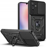 Techsuit Hoesje geschikt voor Samsung Galaxy A25 - Camshield Back Cover - Zwart