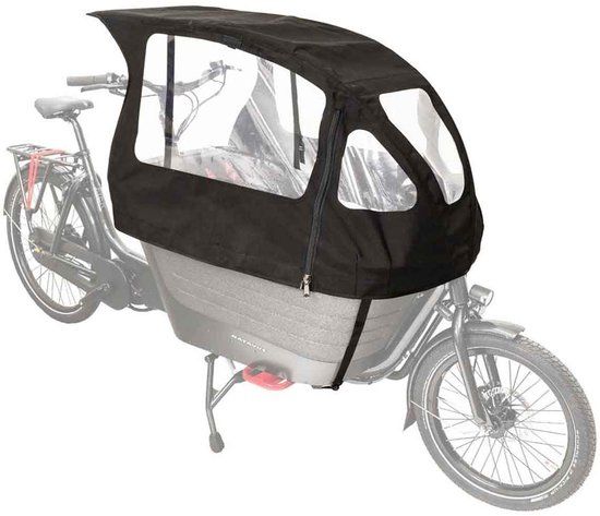 FOXCUP, Winora FUB - Unisex Bakfiets - Zwart - Aluminium Frame - 50 Inch Wielmaat - Hydraulische Schijfremmen - 0 Versnellingen