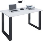 Vcm Houten bureau Lona U Aluminium Zilver