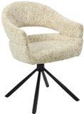 DÉJA Living Eetkamerstoel Zoë - Taupe - Draaibaar - Set van 2