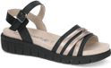 Caprice Dames Sandaal 9-28703-46 019 H-breedte Zwart Leer/Synthetisch Maat 40 EU