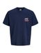 JACK & JONES Chemise 'JORVINTAGE AMERICAN SUMMER' bleu marine / bleu clair / cognac