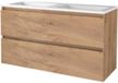 Basic Line Start 46 Badkamermeubelset - 120 x 46 cm - Greeploos - 2 Lades - Acryl Wastafel - Zonder Kraangat - Whisky Oak