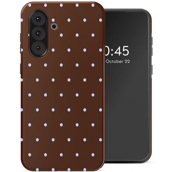 Selencia Hoesje - Geschikt voor Samsung Galaxy A36 / A56 (5G) - Backcover - Happy Dots Chocolate