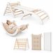 Aire de jeux 4-en-1 intérieur - Avec arche d'escalade et coussin - Bois