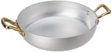 Pentole Agnelli Linea 1932 serveerpan van aluminium met twee handgrepen van messing