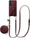 AVY Étui en cuir pour Samsung Galaxy S25 Plus / S24 Plus | Avec cordon, portefeuille et pochette | Compatible MagSafe | Étui en cuir avec cordon de 130 cm | Long Leather | Burgundy