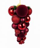 Trio de boules de Noël assorties en plastique, bordeaux, lot de 29 42cm