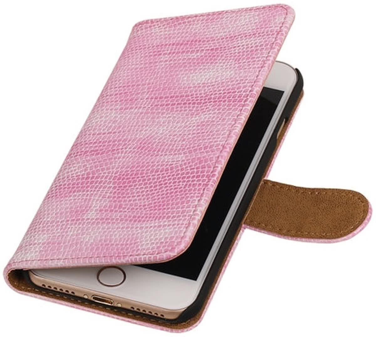 Best Cases Roze Mini Slang booktype wallet cover hoesje voor Apple iPhone 7 / 8