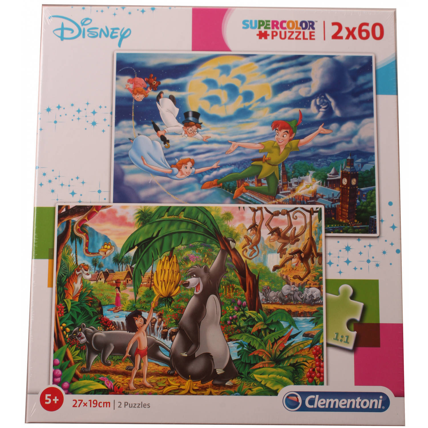 Clementoni Legpuzzel Supercolor Disney 2 X 60 Stukjes