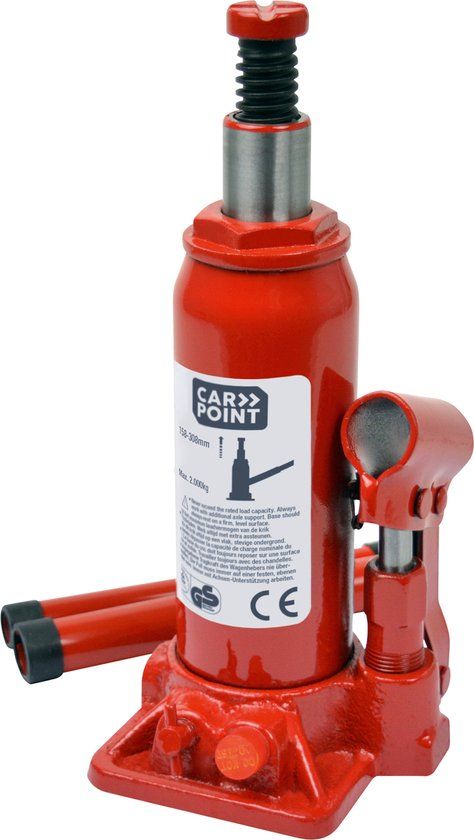 Carpoint Hydraulische Potkrik 2 Ton | 2000KG - Rood