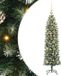 vidaXL - Kunstmatige - slanke - kerstboom - Groen - en - Wit - 120 - cm