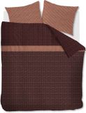 Beddinghouse River Dekbedovertrek - Extra breed - 260x200/220 cm - Donker Rood - Flanel - Gestreept