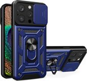 Techsuit Hoesje geschikt voor Apple iPhone 15 Pro - Camshield Back Cover - Blauw