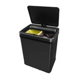 WELL HOME Intelligente vuilnisemmer zonder voeten voor recycling, met automatische opening en handmatig contact, 15 l + 15 l, 35,5 x 26 x 60 cm, zwart