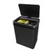 WELL HOME Intelligente vuilnisemmer zonder voeten voor recycling, met automatische opening en handmatig contact, 15 l + 15 l, 35,5 x 26 x 60 cm, zwart