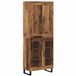 vidaXL Highboard Oudhout 69,5 x 34 x 180 cm Bewerkt hout en glas