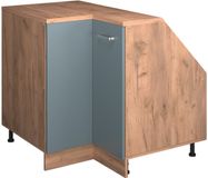 Vicco R-Line Hoekkeukenkast voor schuine wand – 75.6 cm met 1 deur, kastromp 60 cm diepte Blauw-grijs
