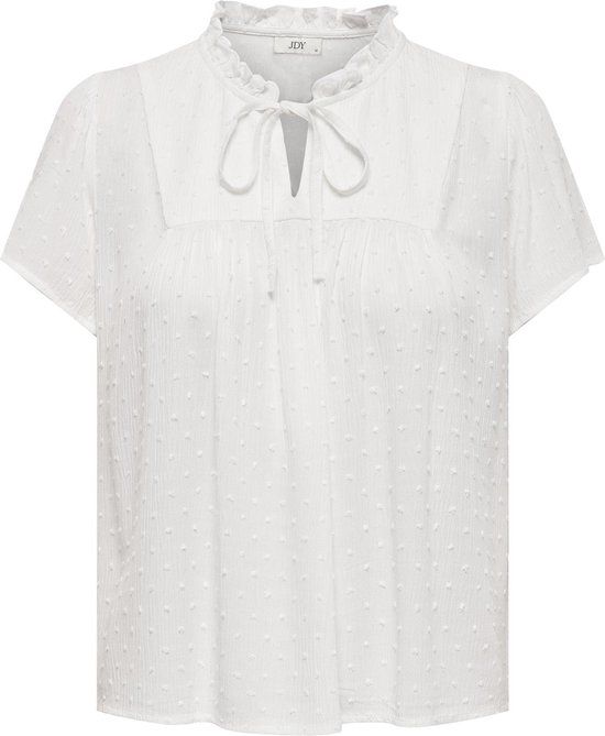 JDY JDYLIMA LIFE S/S TOP WVN - Women's Top - Size 38 - Cloud Dancer