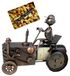 BRUBAKER Wijnflessenhouder, tractor met tractorrijder, decoratief object, metalen flessenstandaard met wenskaart - Wijnrek