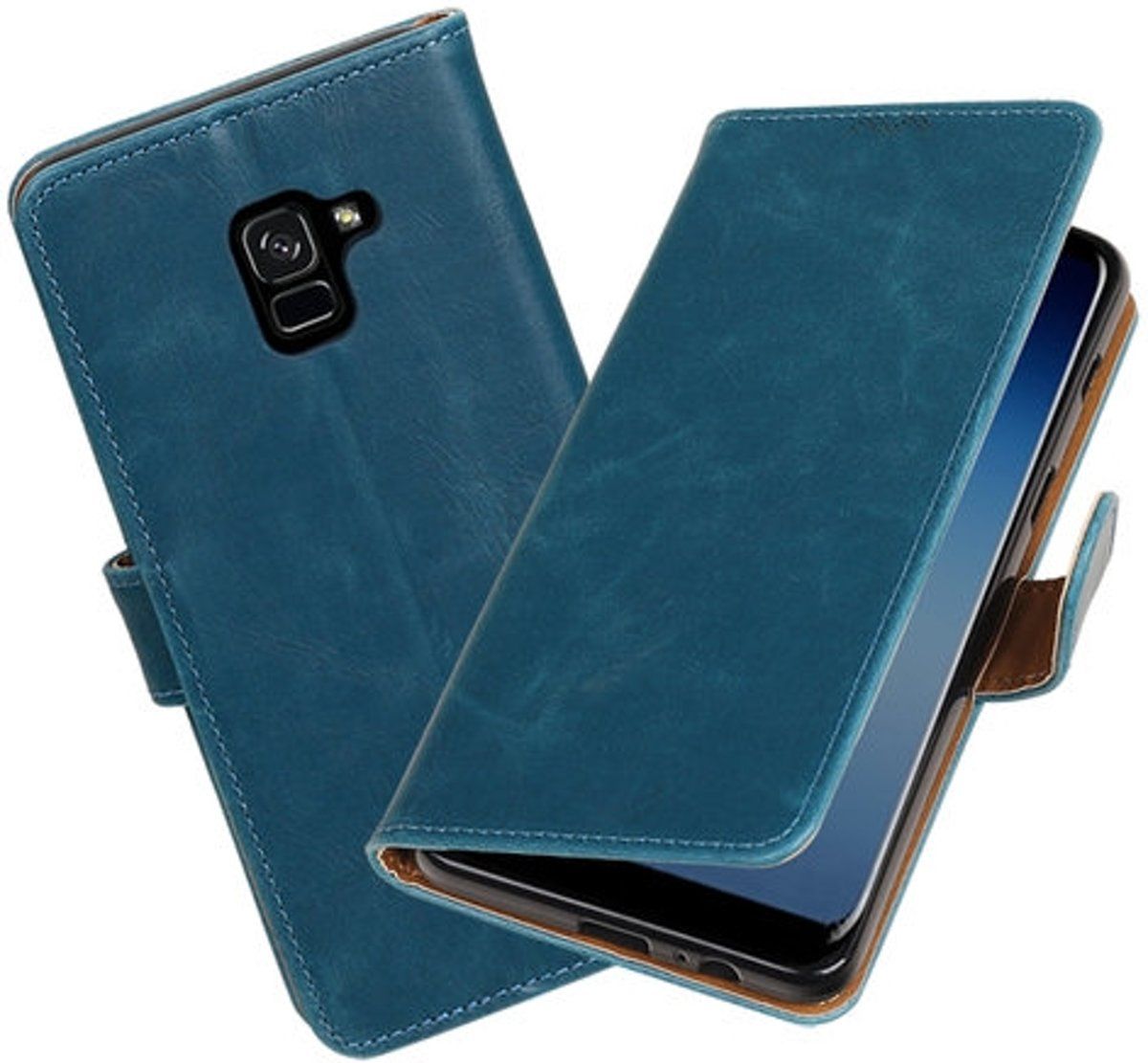 Best Cases - Samsung Galaxy A7 2018 Pull-Up booktype hoesje blauw