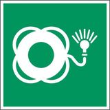 ARBOwinkel.nl Reddingsboei met licht evacuatie sticker, 100 x 100 mm