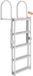 VEVOR Dockladder 5 Intrekbare Treden, 159 Kg Laadvermogen, Aluminium Pontonbootladder Met 1700-2005 Mm Verstelbare Hoogte, 10 Cm Brede Rubberen Mat voor Het Aan Boord Gaan Van Schepen/Meer/Zwembad/Marine