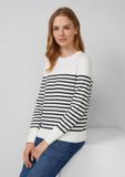 s.Oliver Gestreepte trui van viscosemix, ecru, 3XL