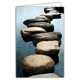 Afie 68-4013 Kaart binnen wit met envelop - weg stenen op het water tuin Zen meditatie herstel positieve energie kracht van de natuur voor jou dank je goede moed oprechte condolanties