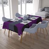 Bonamaison Tafelkleed, Anti-Mold, Sneldrogend, Waterdicht, 100% Polyester Tafellaken, Paars, zwart, 140 x 200 Cm