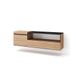 Skraut Home TV-Meubel, Lowboard, Woonkamer, Eetkamer, 150x45x35cm, Voor tv's tot 65", Hangend, Moderne stijl, Eiken/Zwart