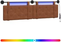 vidaXL Hangend hoofdbord Bruin Antiek PU
