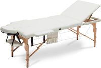 Viking Choice AP Onderdelen B.V. Houten massagetafel XXL - 3 segmenten - verstelbaar - crème - 223 cm lang