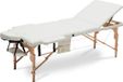 Viking Choice AP Onderdelen B.V. Houten massagetafel XXL - 3 segmenten - verstelbaar - crème - 223 cm lang