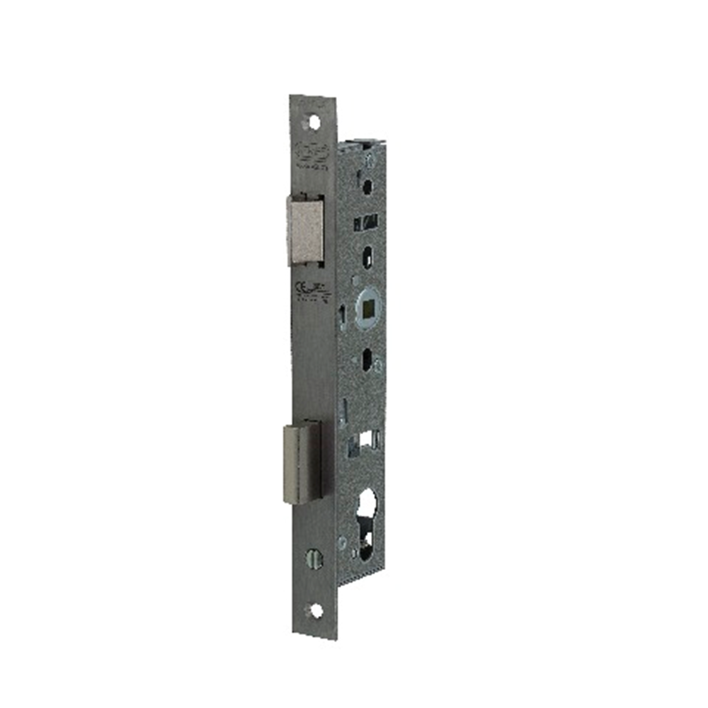 Nemef 9670 E Paniekdeurslot | DM30mm | PC92mm | doorgaande voorplaat RVS 24x245mm rechthoekig | staal vernikkelde dagschoot | DR 1+3/2+4 - 9967208001
