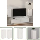 vidaXL Wandkasten 2 stuks 30x30x60 cm massief grenenhout wit