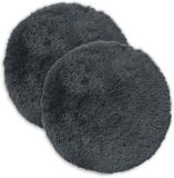 vidaXL Kussensloop 2 stuks HEERLEN Antracietkleurig Ø 30 cm Katoensatijn PV Fleece