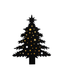 Anna's Collection Muurhanger kerstboom 48led classic op batterij met timer ip20 3x40x51 cm zwart